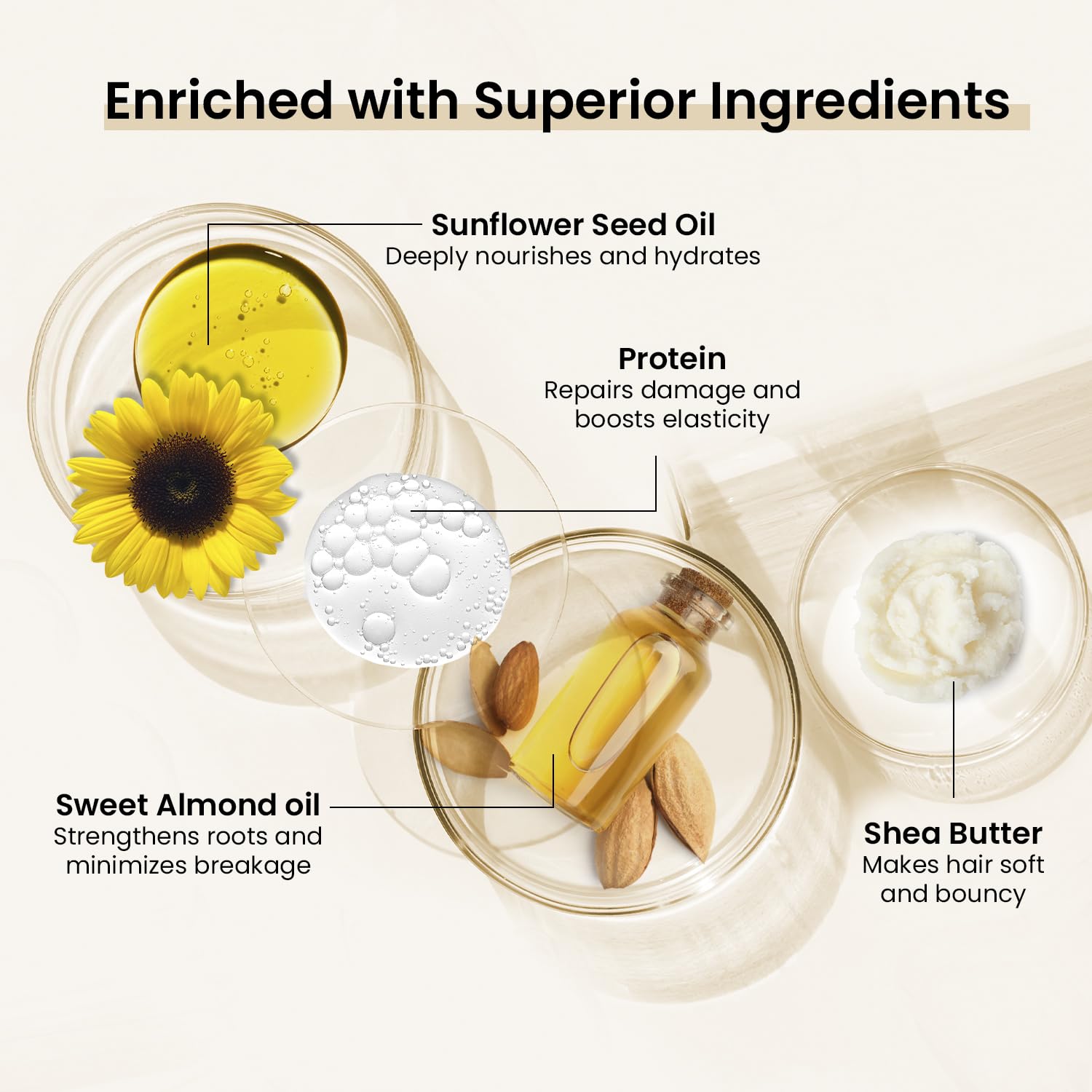 MOEHAIR Hair Mask | Hydrating Hair Mask with Shea Butter, Proteins, and Olive Oil | Hair Mask for Damaged Hair | Smoothens Hair and Intensely Moisturizes | Sulfate and Paraben-Free (12 Fl. Oz) - Image 2