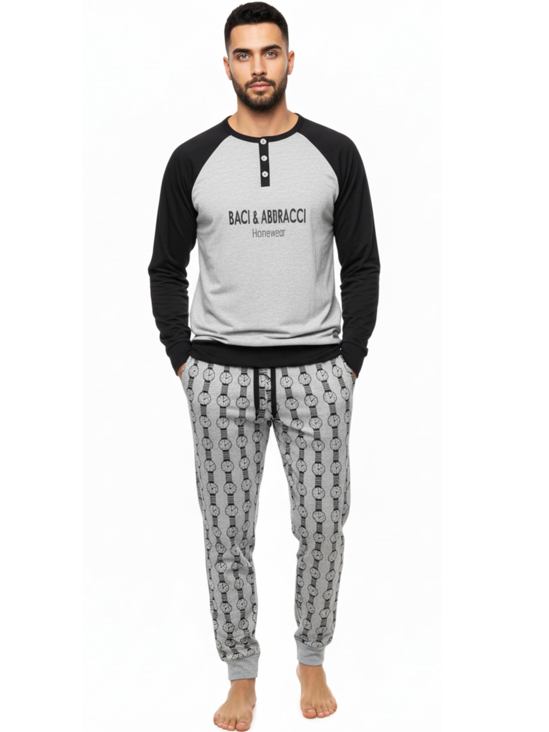 Pastunette roze , katoen interlock pyjama met knoopjes 'feminine animal
