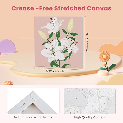 Miniatura 9 de UMOART Pintura enmarcada por números para niños, paquete de 4 pinturas por números para niños de 4 a 8 a 12 años, kits de pintura por números en