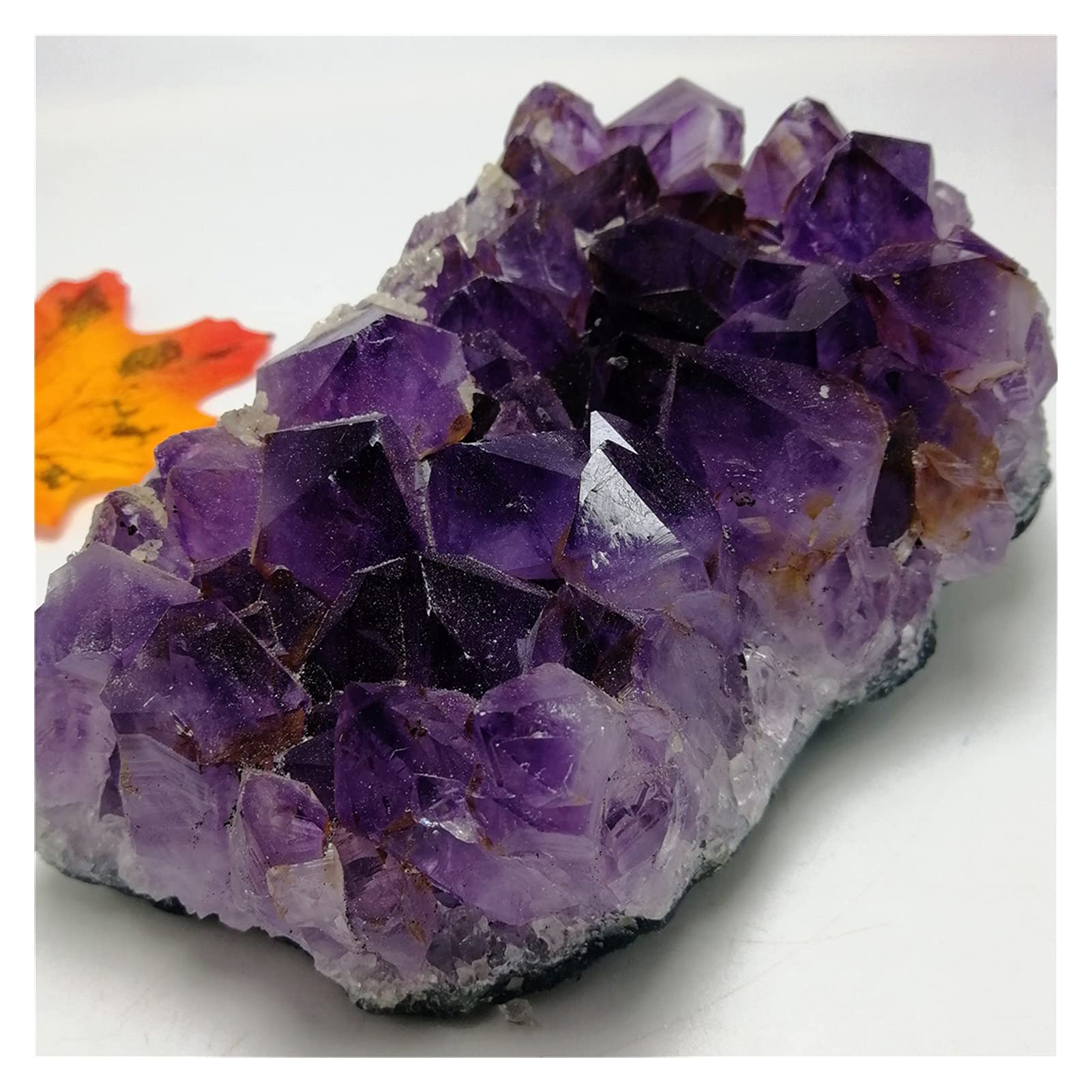 GEILSK Cristal Natural en Bruto Cúmulo de geoda de Amatista Natural Caliente Cúmulo de Amatista de geoda de Cristal de Piedra de Cuarzo púrpura for la decoración del hogar (Size : 100-200g)