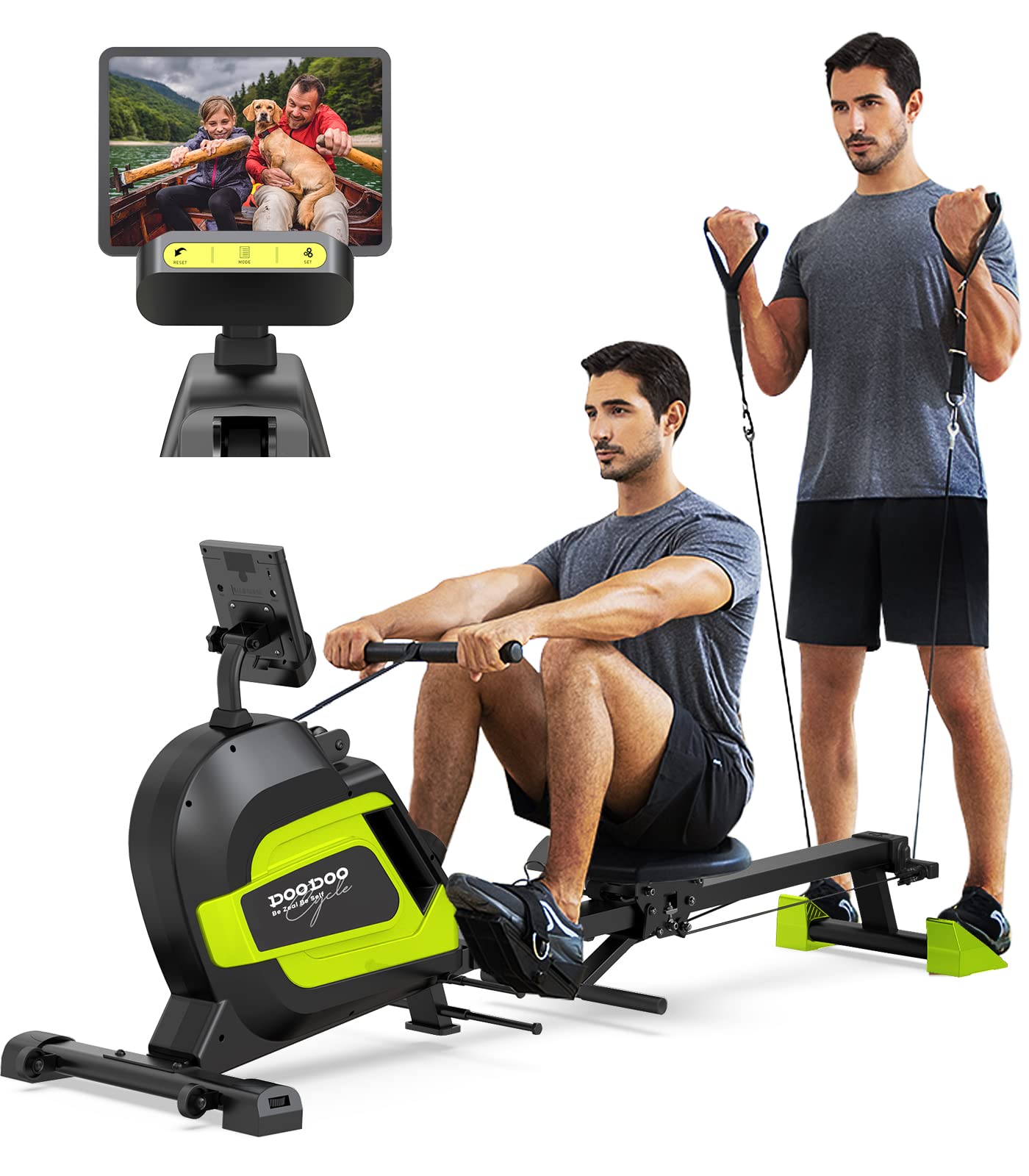 JKANGFIT Rowing Machine,Rowing Machines for Home Use with Arm Strength Training for Full Body Workout Machine,Foldable Magnetic Rower Machine with 14 Levels Resistance LCD Monitor Holder