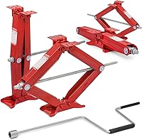 Vista 1 de M-AUTO 2.5 Ton Scissor Jacks Set of 4 for Travel Trailer, 23.5 Inches Maximum Extension Travel Trailer Stabilizer Jacks with Handle, Heavy-Duty Red