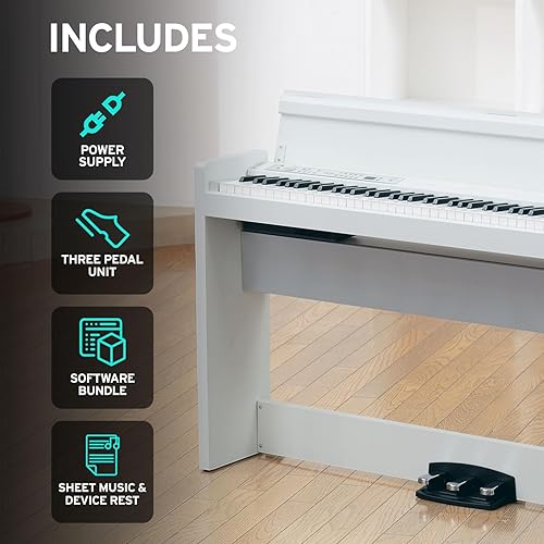 Miniatura 5 de KORG LP-380U Piano digital para el hogar con teclado totalmente pesado de 88 teclas, altavoces integrados, soporte para muebles y unidad de 3