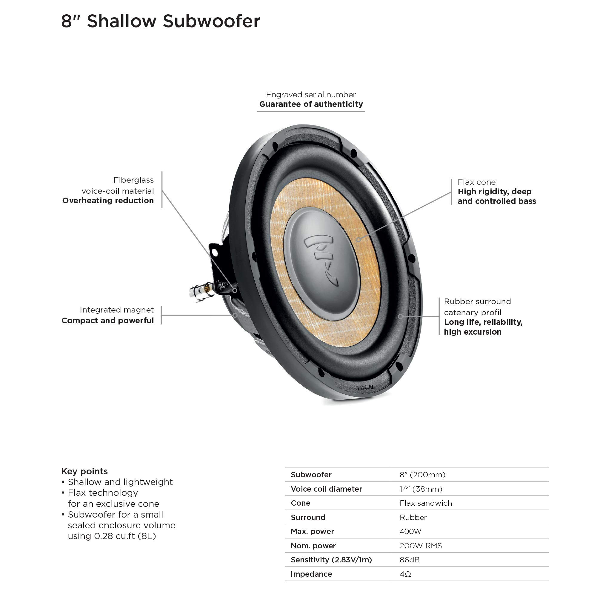 Amazon.co.jp: FOCAL フォーカル P 20 FSE 20cmサブウーファー