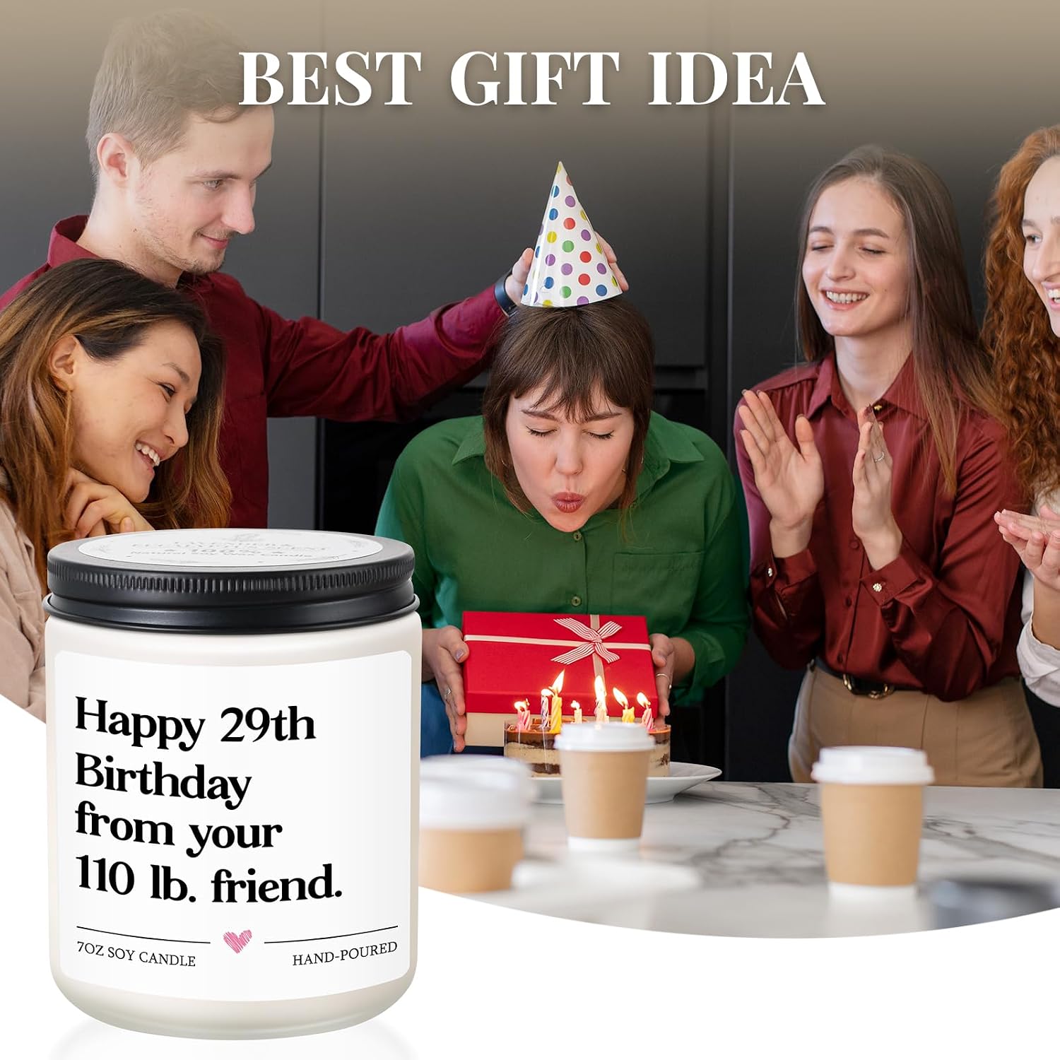 Best Friend Birthday Gifts for Women, Happy Birthday Candle, Lavender Scent