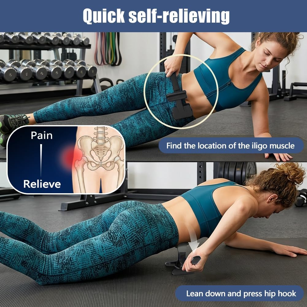 Psoas Release Tool, Hip Release Tool, Fully Adjustable for Iliacus,Waist Pain Sciatica,Back&Posture Relief, Hip Hook and Trigger Point Massage Tool (ABS)