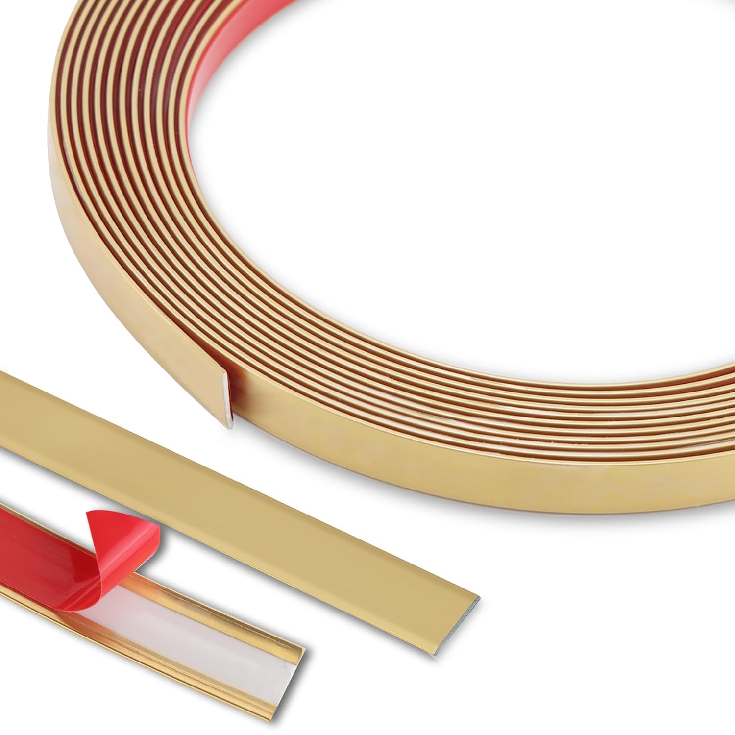 Flexible Molding & Floor Trim | Peel and Stick Design | Ceiling, Wall, Mirror, Corner, Wardrobe, Cabinet and Auto Trim, 5m x 0.66cm