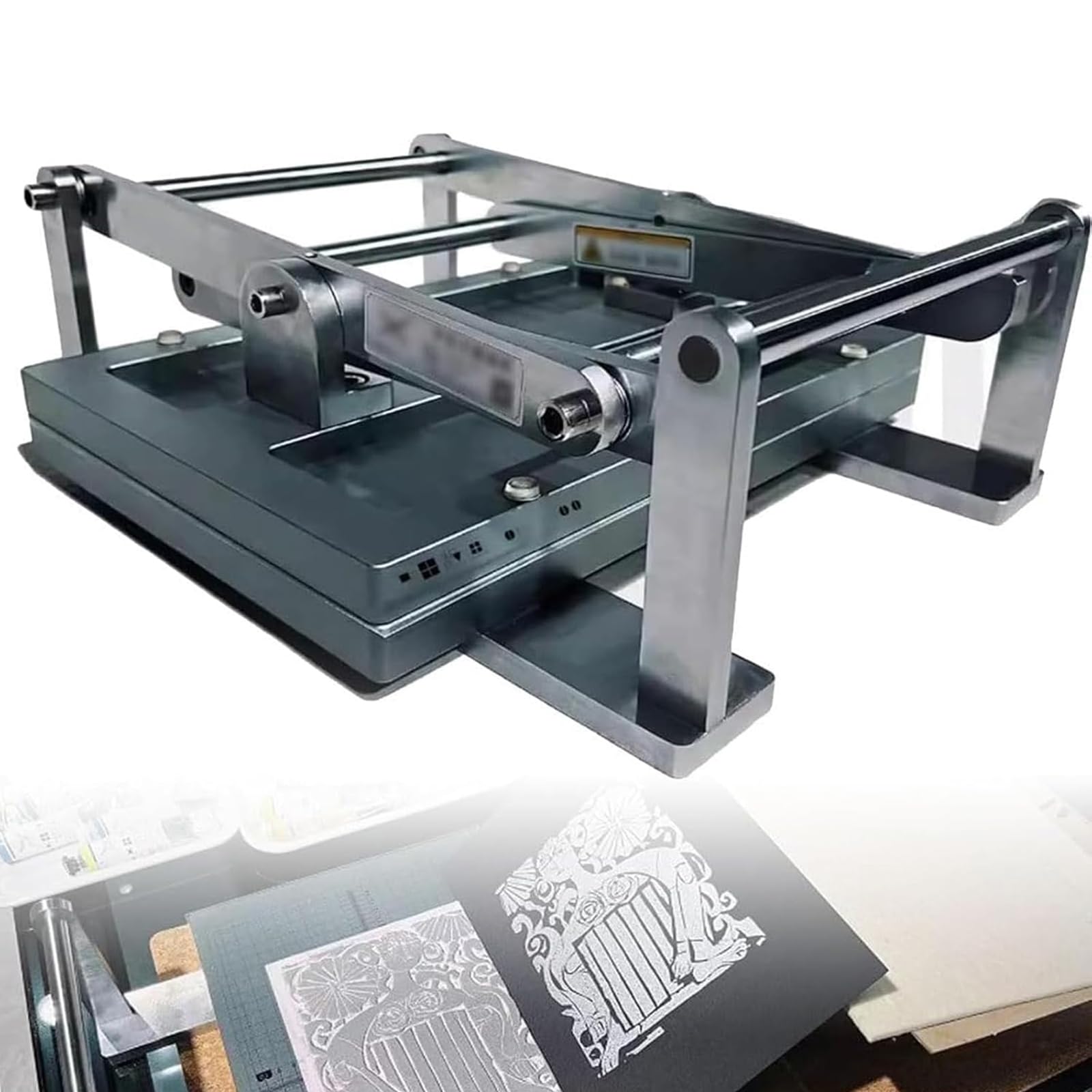 Macchina da stampa manuale piatta, A4 Linocut Etching Relief, altezza regolabile, ideale per biglietti e francobolli, dimensioni piastra da stampa 35 x 24 cm