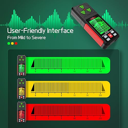 Miniatura 4 de Medidor EMF Detector de radiación de campo electromagnético digital recargable, 3 en 1, detector de EMF LCD de mano para EF, RF y MF, ideal
