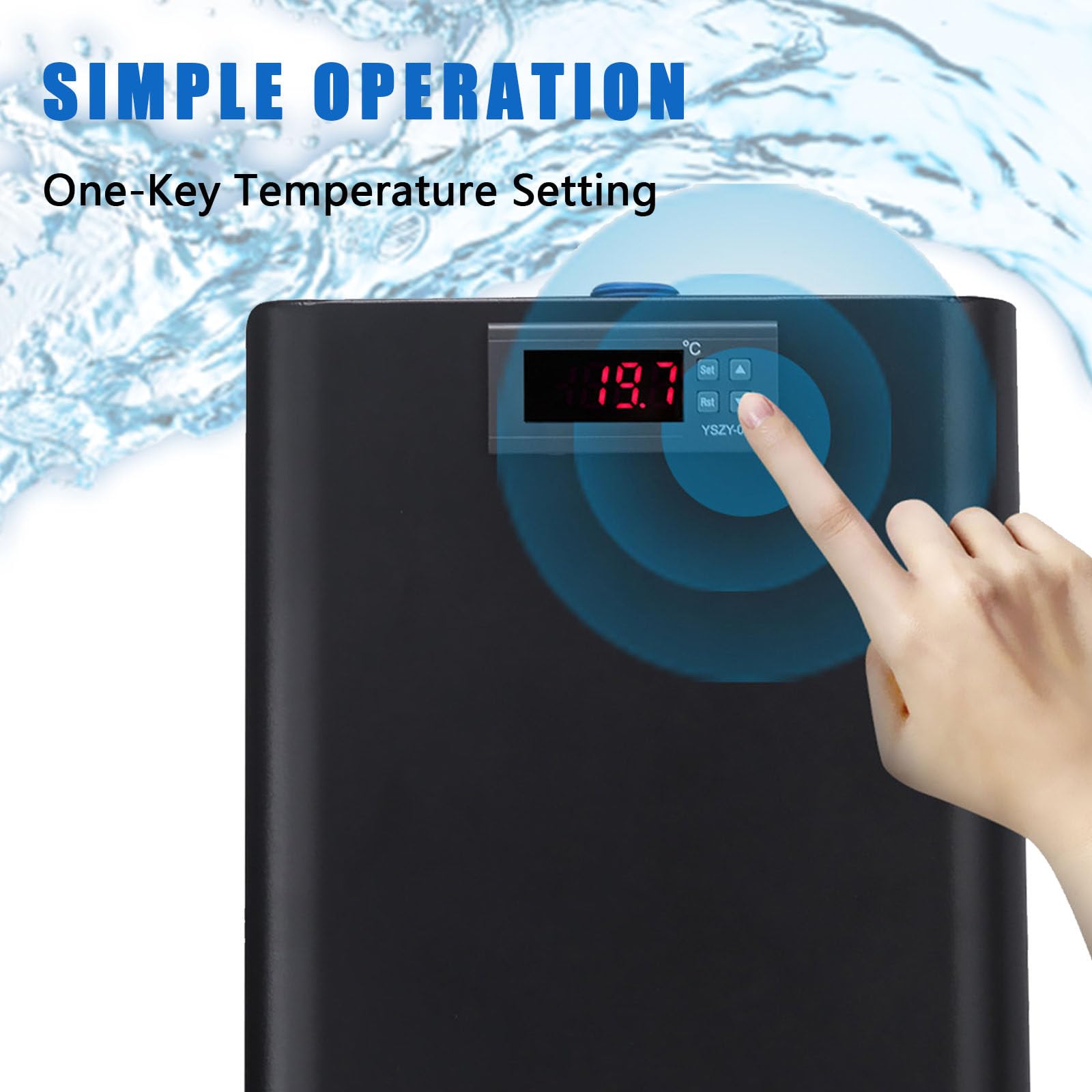 Aquarium-Kühler, 160 l/300 l, Aquarium-Kühler, spezielles leises Design, Eisbad-Kühler für Salzwasser-Süßwasser-Axolotl-Korallenquallen, einfach zu bedienen,300L