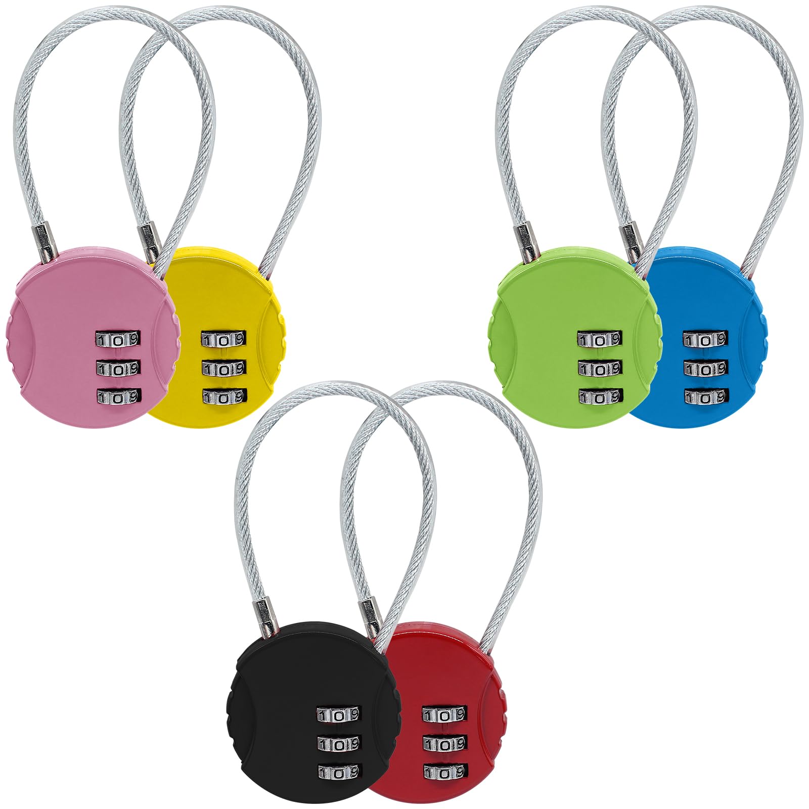 Lot De 6 Cadenas à Chiffres Yooheyzhzh - Petits Câbles étanches Multicolores