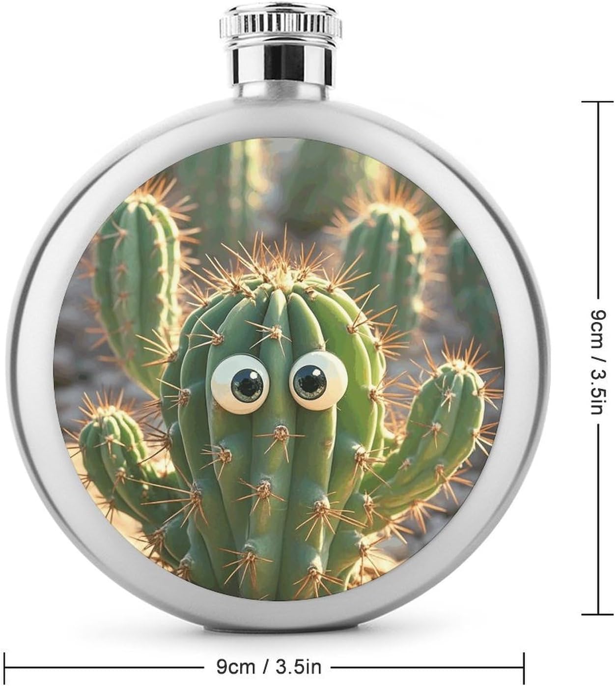 Cute Cactus Stainless Steel Flagon to 5 Oz with Screw Cap,Hip Flask for Men–Whiskey & Liquor Pocket Flask,Alcohol Flagon for Camping Drink Sports Outdoor Wine Bottle