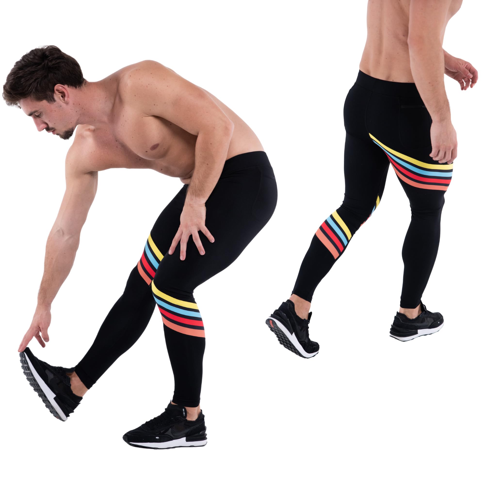 Kapow Meggings Performance Range – Herren Sportleggings mit Taschen: Lang, Perfekt für Sport wie Fitness, Joggen, Yoga, Fußball, Basketball - Lange Kompressionshose, Stylisch & Komfortabel