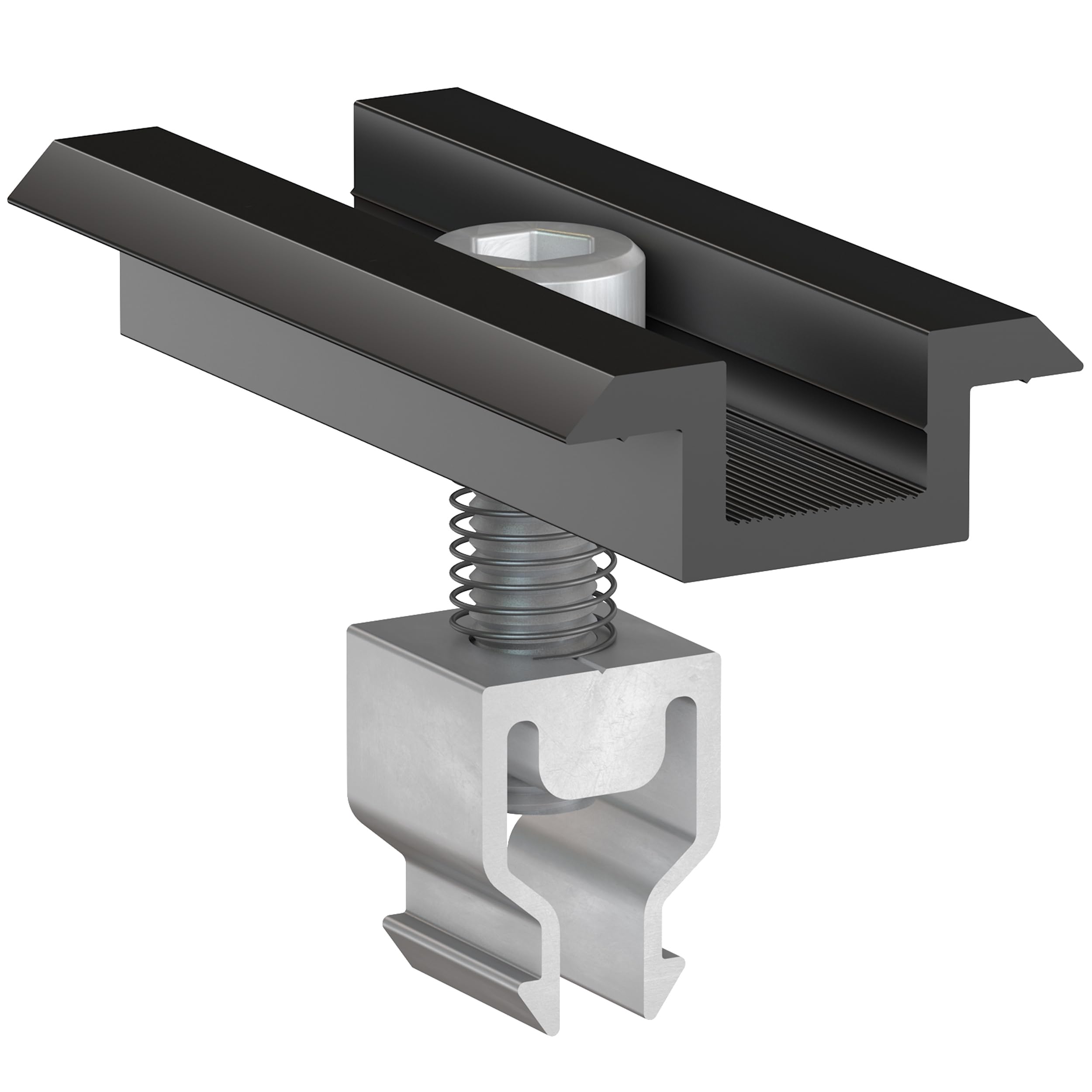 DoitBau - 10x Klickfix Solar Mittelklemme 30mm - 40mm Schwarz | Befestigungen für Solarmodule | Solarmodul Halterung 30mm | Modulklemmen Solar | Mittelklemme PV