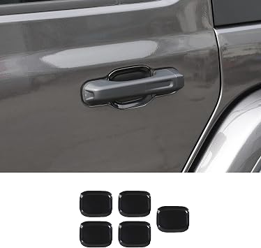 Hoolcar Door Handle Bowl Cover Trims for 2018-2020 Jeep Wrangler JL JLU Door Bowl Scratch Protector, Black, 5PCs