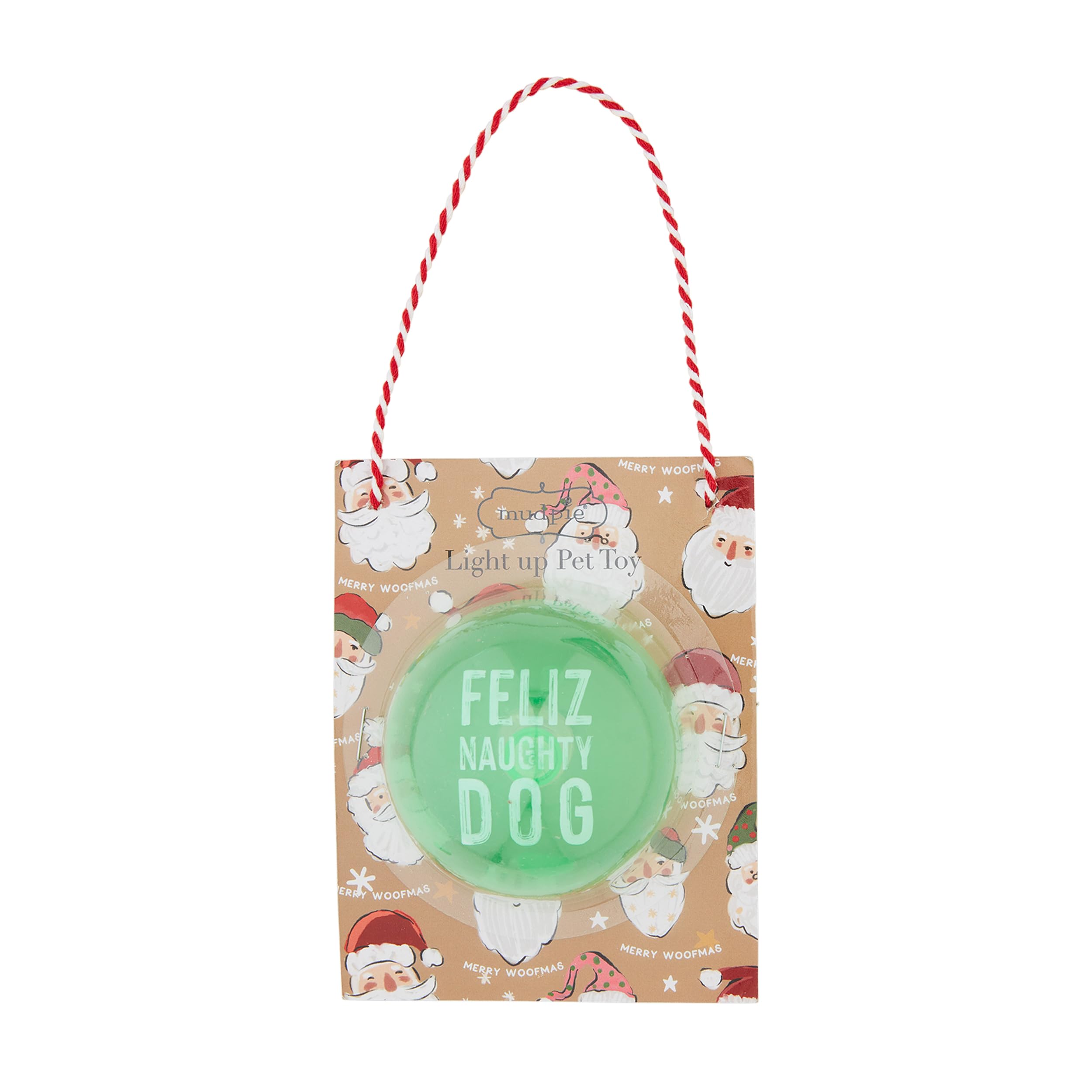 Mud Pie Feliz Xmas Light Up Ball PET Toy Green