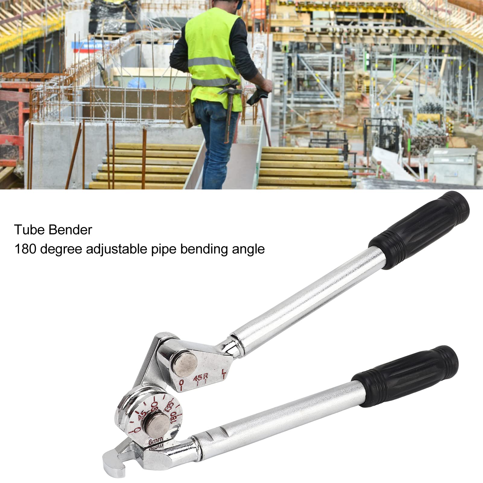 Piegatubi 0-180 Gradi,Piegatubi, Piegatubi Manuale Per Tubi in Acciaio Sottile in Alluminio Rame da 6mm Per Tubi in Acciaio Sottili