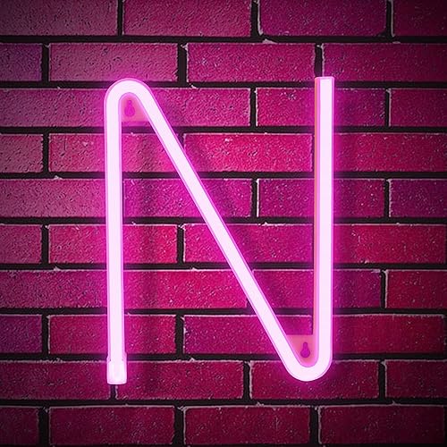 Letrero de letras de neón con luces LED iluminadas, luces de neón decorativas para pared, blanco cálido, rosa, azul, alfabeto, letra de la A a la Z disponible en Yaxa Venezuela