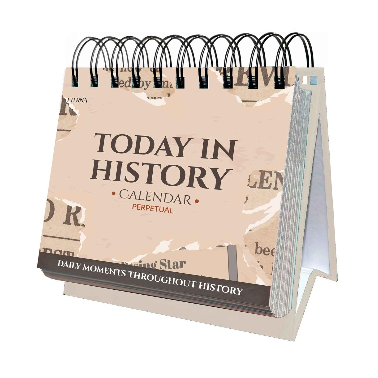 Todays In History Perpetual Calendar, Funny Desk Art Calendar, Daily World History Facts Desktop Calendars, This Day In Amazing History Trivia Facts & Achievements, History Gift for Office Home Decor