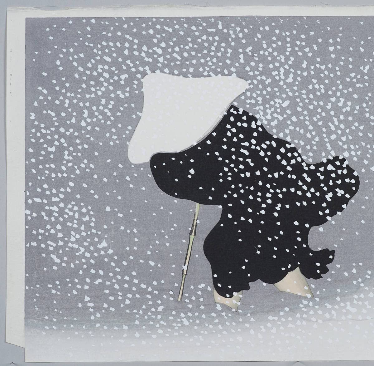 Amazon.co.jp: 額装 神坂雪佳 (18661942） 木版画 No13 巴の雪 Tomoe