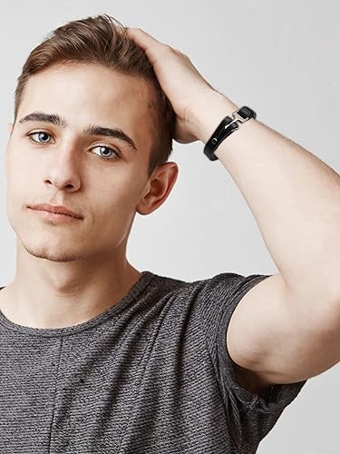 Miniatura 5 de Pulsera larga de cuero tantian para hombres y adolescentes, pulseras de cuero de moda con cierre de acero inoxidable, pulseras elásticas étnicas