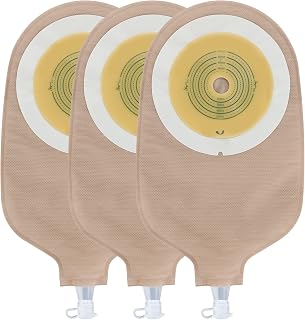 VLOOKUP 20PCS Urostomy Bags,One-Piece Drainable Pouches with Measure Card for Ileostomy Stoma Care