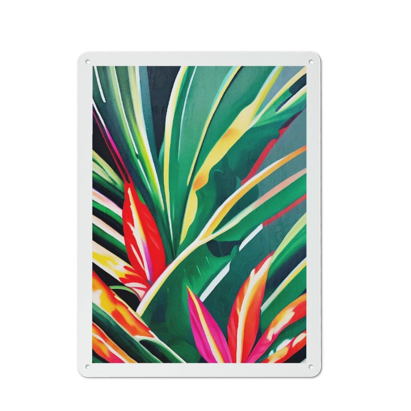 Junmoney Style-1 Colorful Wildlife Artwork Tin Sign 40X30cm, Modern Vintage Creative Space Decor For Hobby Room, Office, Lounge Or Living Room
