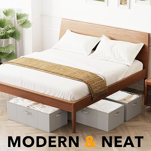 Miniatura 5 de SpaceAid Paquete de 3 contenedores de almacenamiento de 10 pulgadas de alto debajo de la cama, cubos organizadores de almacenamiento grandes debajo