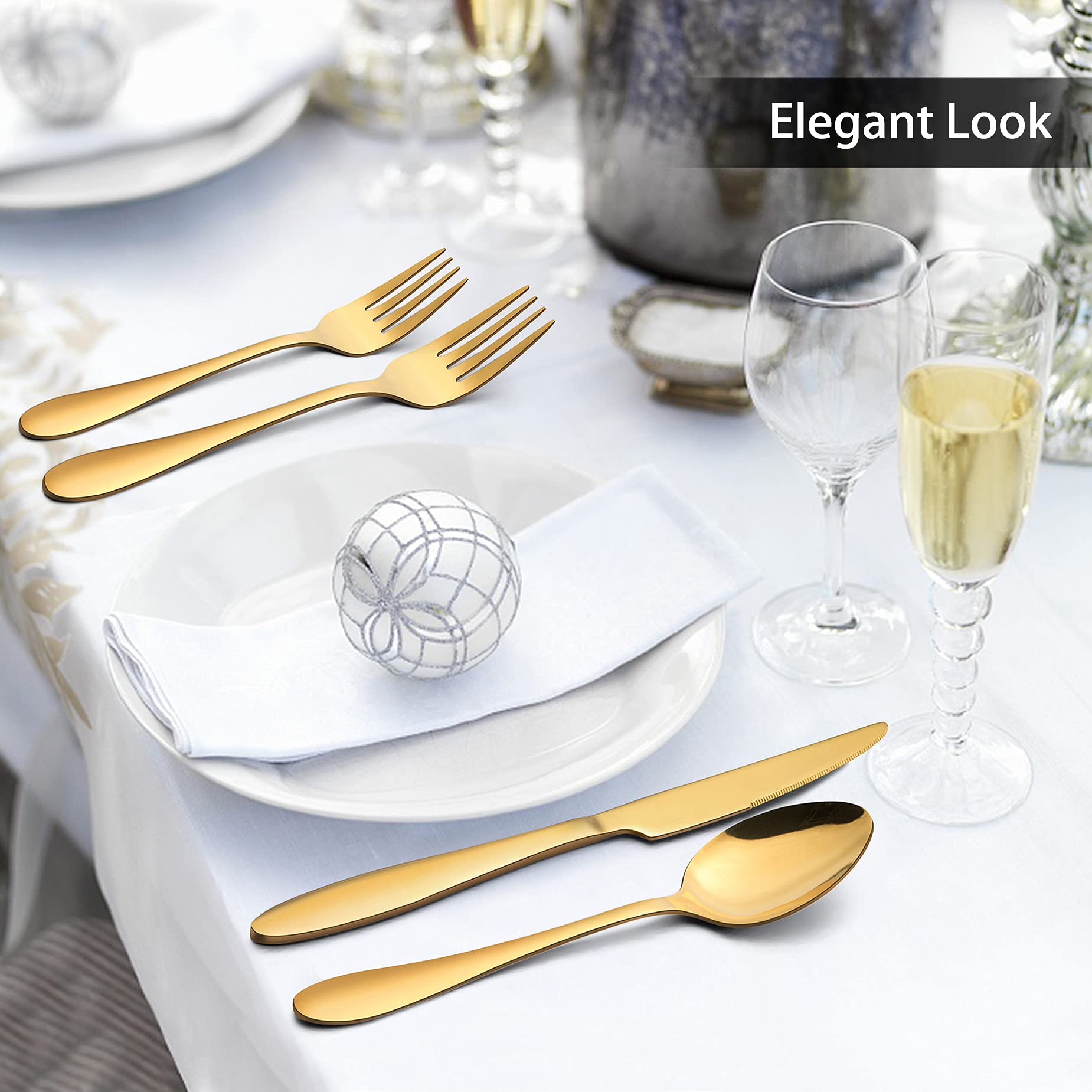 LIANYU 40-Piece Gold Silverware Set for 8, Flatware Cutlery Set — Amazon image 5