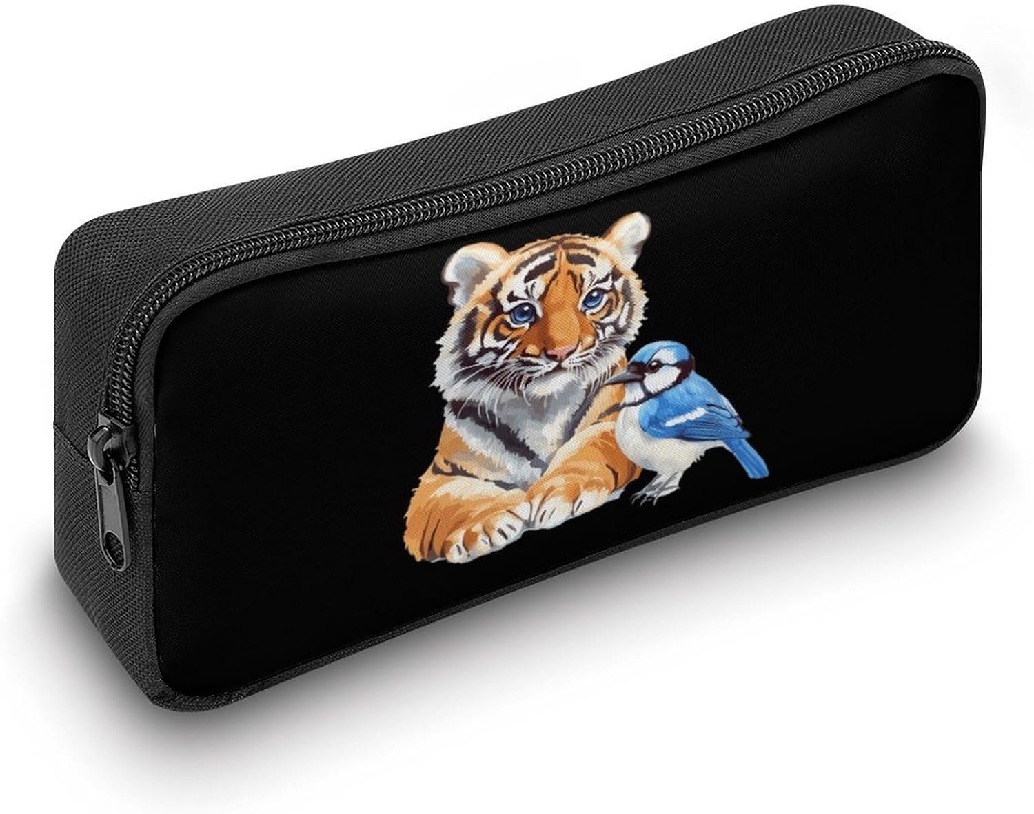 Tiger And Blue Jay Bird Travel Cosmetic Bag Makeup Bag image 4