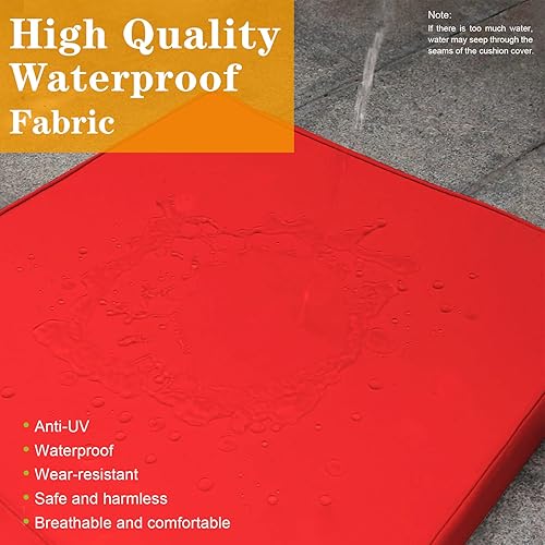 Miniatura 4 de 14 fundas de repuesto para cojines de patio al aire libre, fundas de cojín para exteriores, resistentes al agua, fundas de cojín para muebles de