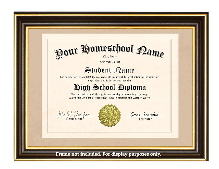 Amazon.com : Custom Homeschool High School Diploma with Embossed Gold Foil Seal. FREE Card and Keychain! Ships in FREE Black & Gold Foil Diploma Holder. Two Signature Lines. : Office Products amazon-com-custom-homeschool-high-school-diploma-with-embossed-gold-foil-seal-free-card-and-keychain-ships-in-free-black-gold-foil-diploma-holder-two-signature-lines-office-products