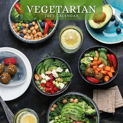 Calendario de pared mensual vegetariano 2023 de Red Robin Calendars de 12 x 12 pulgadas