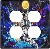 Vista 186 de Placa de pared de tortugas marinas, hierba oceánica, medusas, peces y algas marinas, placa de pared de doble palanca, cubierta de interruptor de luz