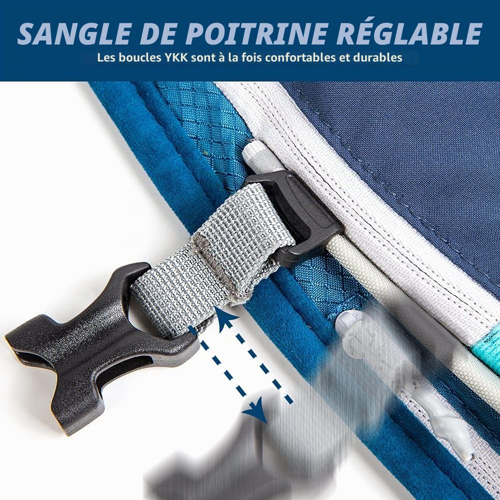 UTOBEST Gilet de Course, Gilet Hydratation Léger 5L UTR104 | 7 poches, grand support telephone, ajustement confortable, sans rebond, OSFM, mixte, trail, park run, marathon