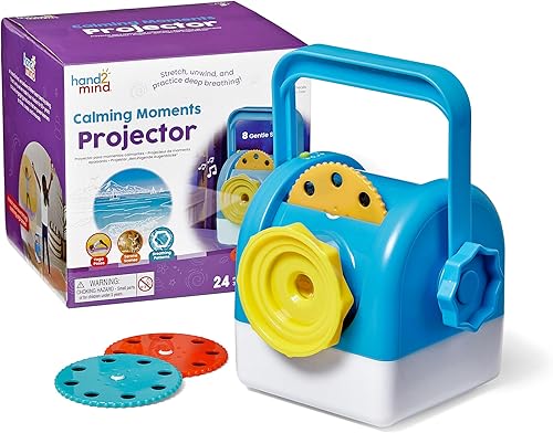 Learning Resources Calming Moments Projector, Ages 3+, Calming Toys for Kids, Mindfulness & Night Light with Soothing Sounds, Blue