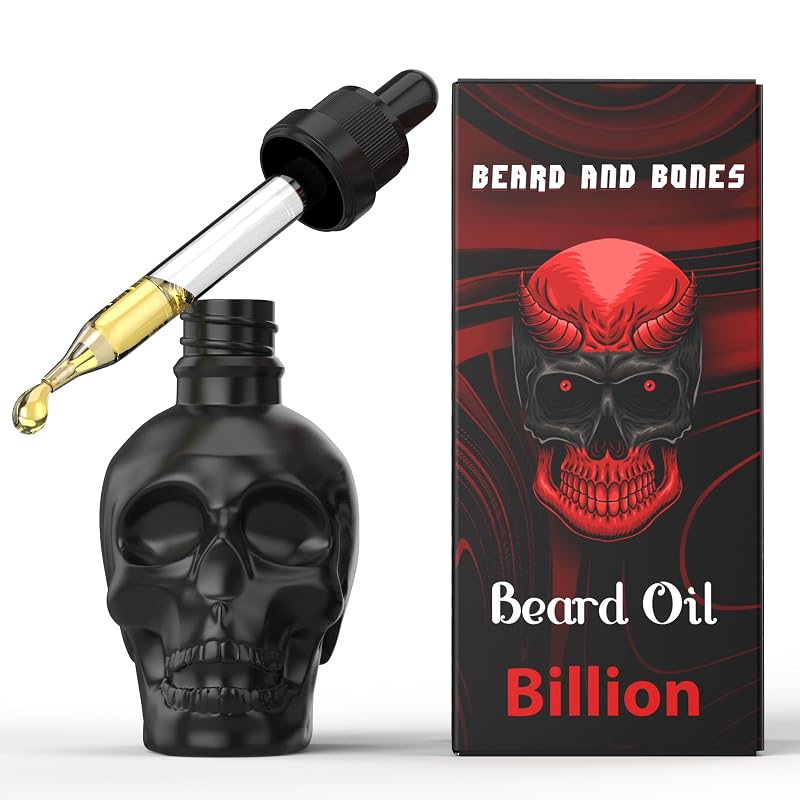 Óleo para Barba Beard and Bones 60 mL com Fragrância Billion e Frasco em Formato de Caveira