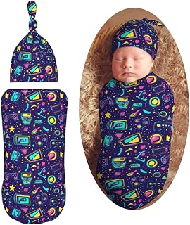 90s Video Game Newborn Swaddle Blankets Hat Sets Soft Baby Receiving Blanket Swaddle Sack for Baby Shower Infant Boy Girl Gift