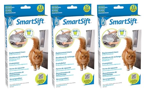 Catit Design - Forro para tamizar la base de la sartén para gatos, 12 forros por paquete (3 unidades)