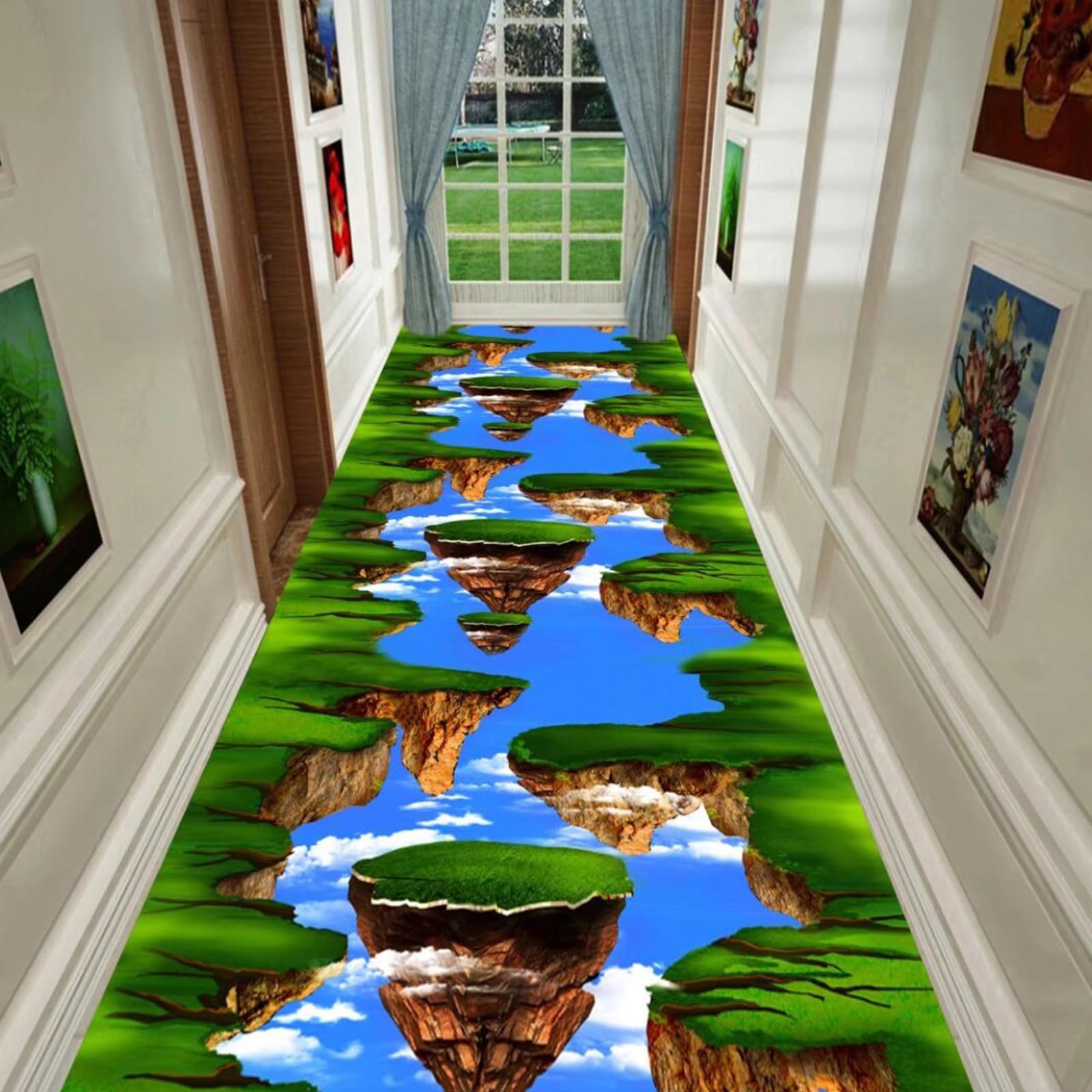 Tapis de couloir 3D paillasson long pour sublimer un couloir sombre et égayer l'entrée