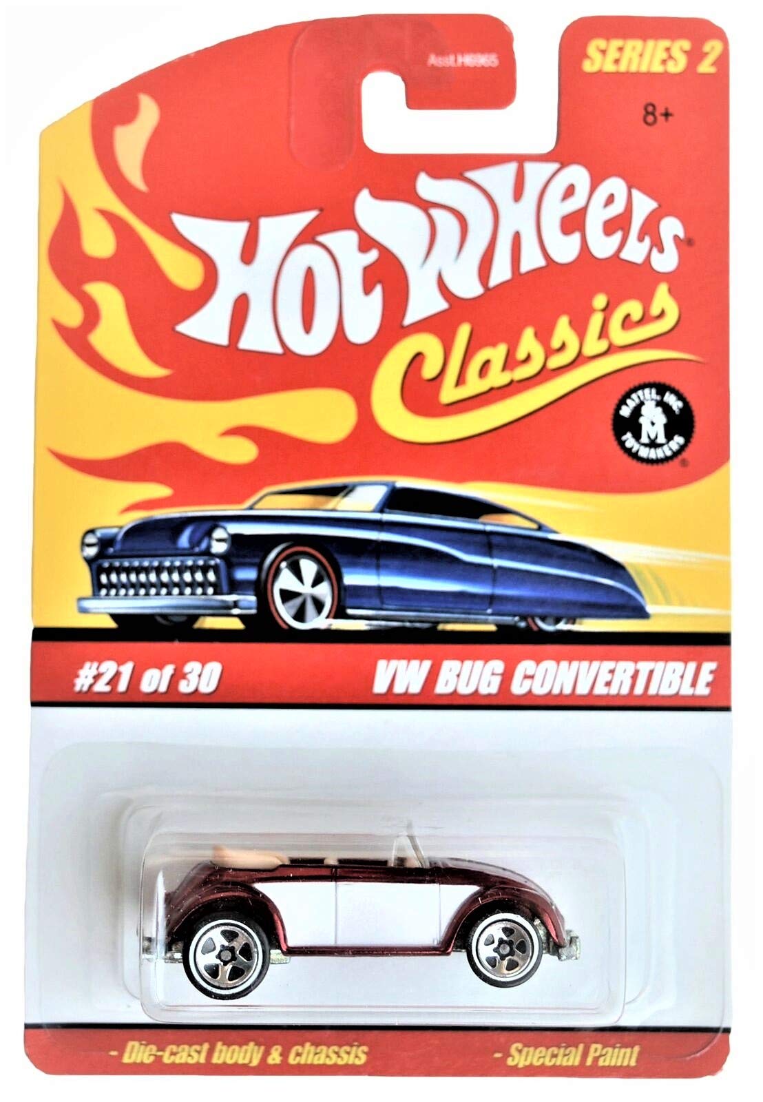2006 Hot Wheels Classics Series 2 VW Bug Convertible Red/white #21
