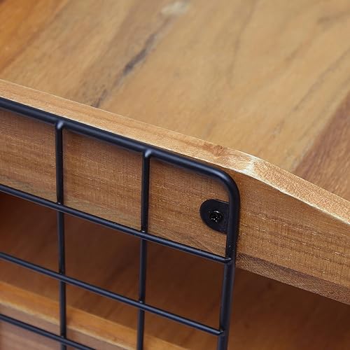 Miniatura 6 de Elegant Designs HG1022-NWD - Organizador de escritorio de madera para oficina en casa, bandeja para cartas de correo con 3 estantes, madera natural