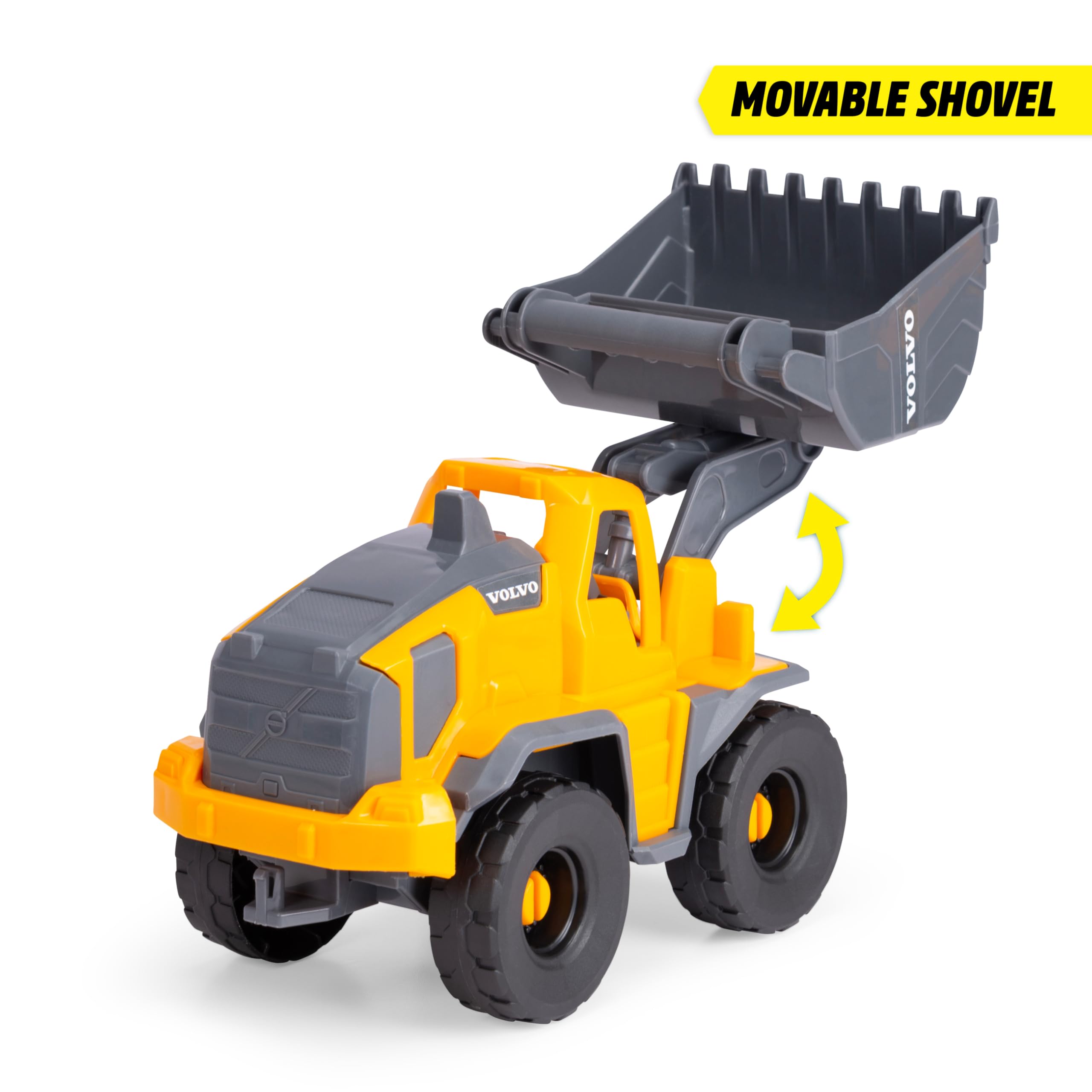 Dickie Toys - Volvo Tough Loader (26 cm) – koparka do zabawek dla dzieci od 3 lat z wolnym biegiem i ruchomą łopatą, nadaje się jako zabawka do piasku