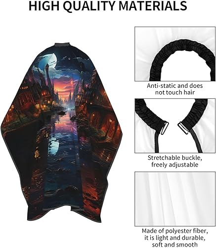 Miniatura 4 de CASGTNZ Fantasy Magic Cityscape Futuristic beautiful Barber Cape for Men Professional Hairdressing Cutting Salon Cape Hair Styling Cape