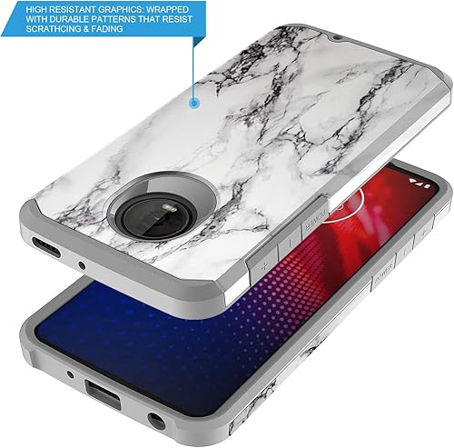 Miniatura 8 de Rosebono - Funda compatible con Motorola Moto Z4Z4 Play, delgada, híbrida, a prueba de golpes, funda de armadura gráfica para Motorola Moto Z4Z4