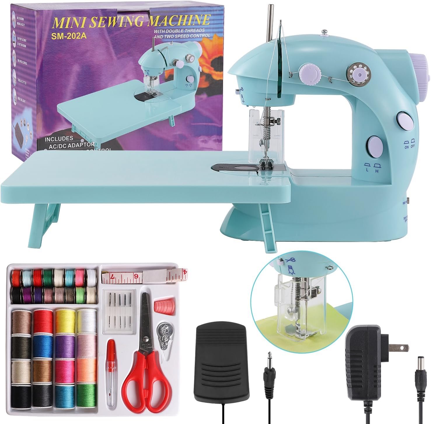 Sewing Machine for Beginners with Expansion Table Foot Pedal