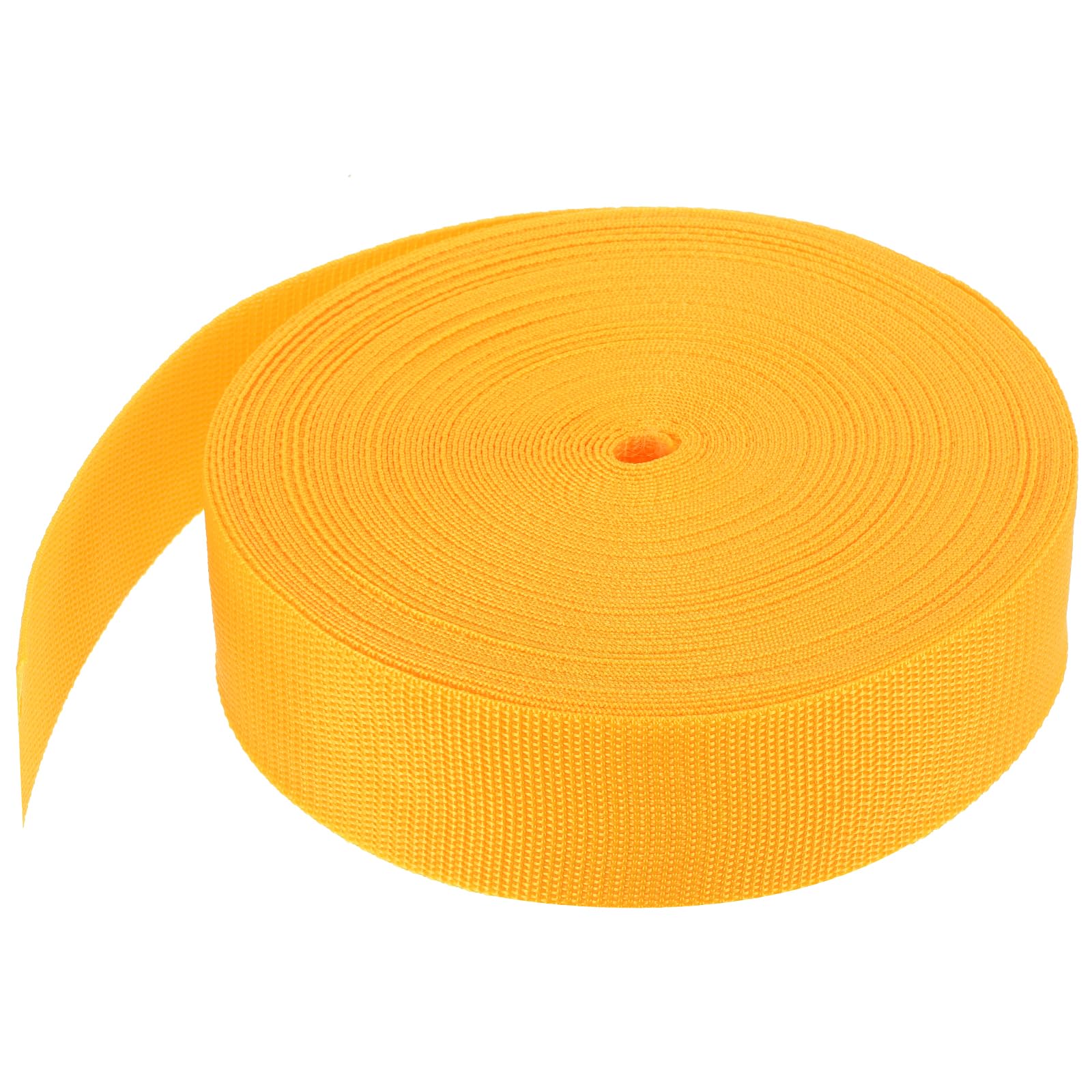 MECCANIXITY Lightweight Polypropylene Webbing Strap 2" 25 Yard Backpack Strapping Band Dark Yellow for Outdoor Luggage Cargo Straps