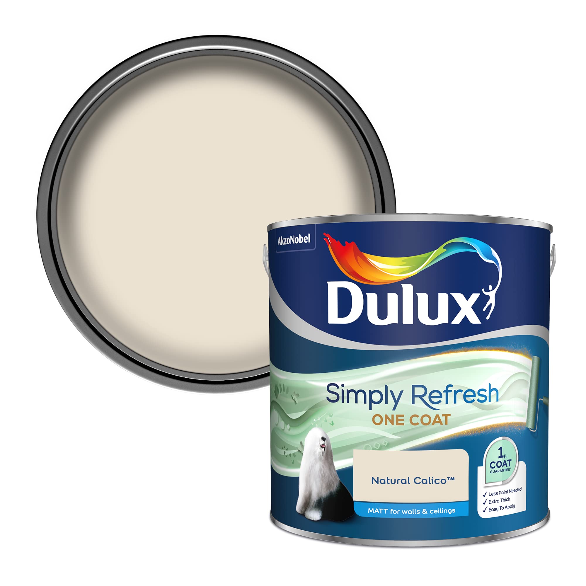 Simply Refresh Matt Emulsion Paint - Natural Calico - 2.5L, 5382878 5010212656150