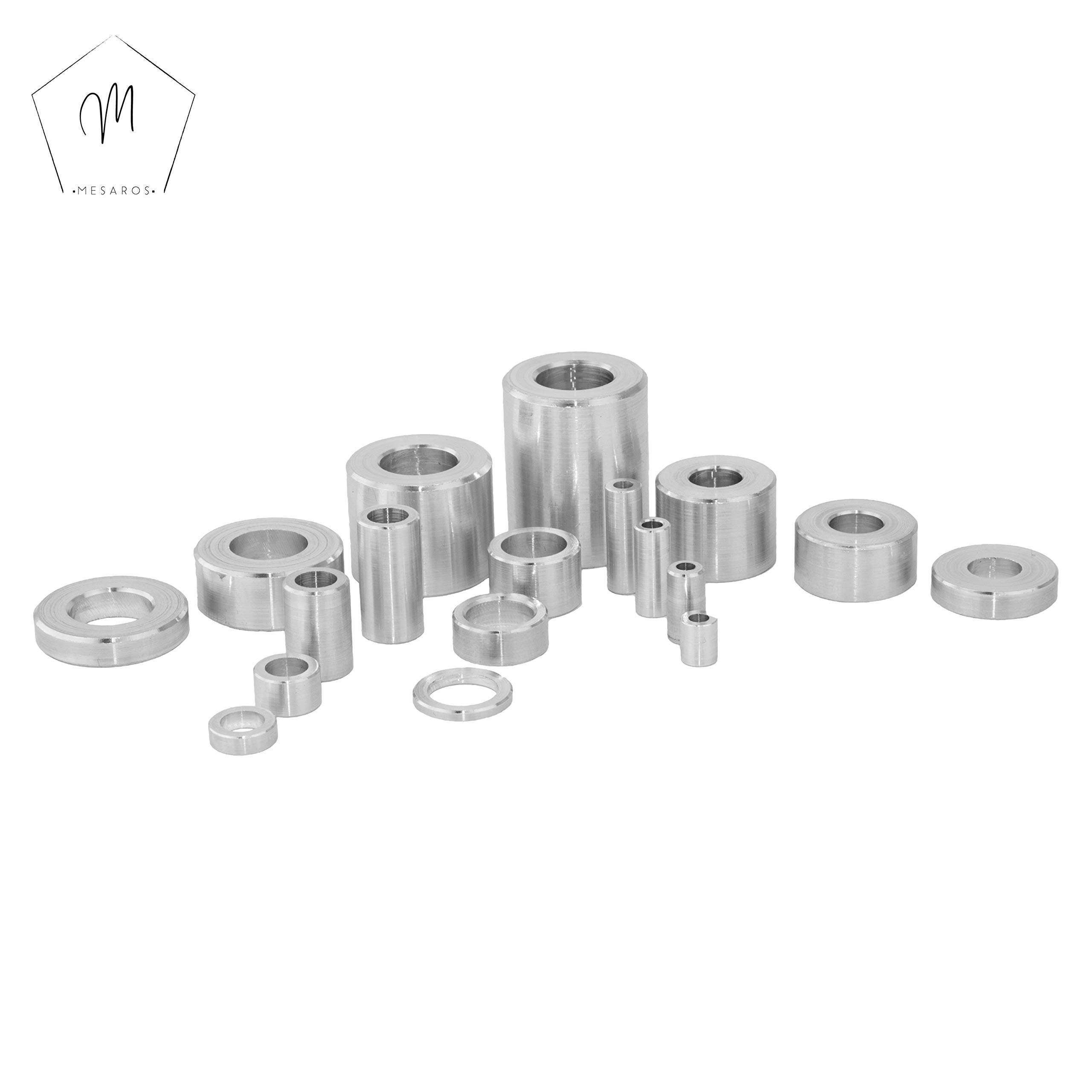 Distanzhülsen 8x4,3x15 mm aus Aluminium (100 Stück) | Distanzringe - Distanzbuchsen - Rohrbuchsen - Abstandhalter - Aluhülsen - Distanzstücke von MESAROS®