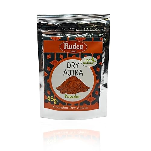 Rudca Food Adjika seco, condimento tradicional georgiano, mezcla de especias totalmente natural, sin gluten, ajo y profundamente aromático y